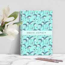 青いモダンフラミンゴスパターン