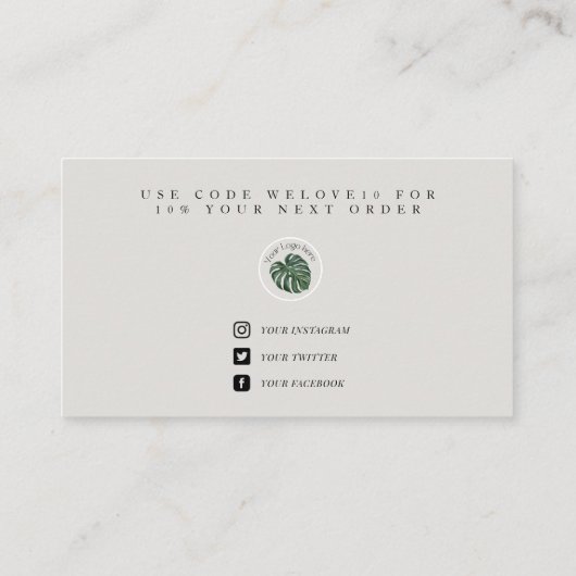 青いモダンメサイケデリックディア挿入 名刺 (裏面)