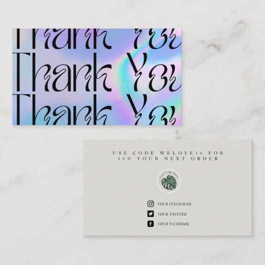 青いモダンメサイケデリックディア挿入 名刺 (正面/裏面)