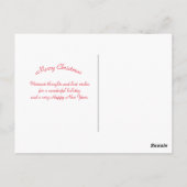 青いモダンライトクリスマスツリーのグラフィック ポストカード (裏面)