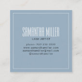 青いモダンラッシュシンタイポグラフィ スクエア名刺 (裏面)