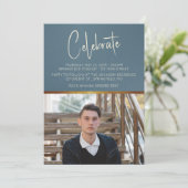 青いモダン写男らし真 招待状 (スタンド正面)