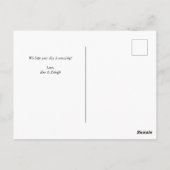 青いモダン写真のコラージュ誕生日カード ポストカード (裏面)