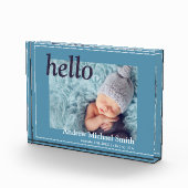 青いモダン写真の誕生発表 フォトブロック (右)