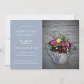 青いモダン写真ディナーパーティーのスクリプト写真 シーズンカード (正面)