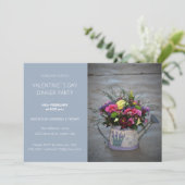 青いモダン写真ディナーパーティーのスクリプト写真 シーズンカード (スタンド正面)