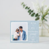 青いモダン写真日付の保存 (スタンド正面)