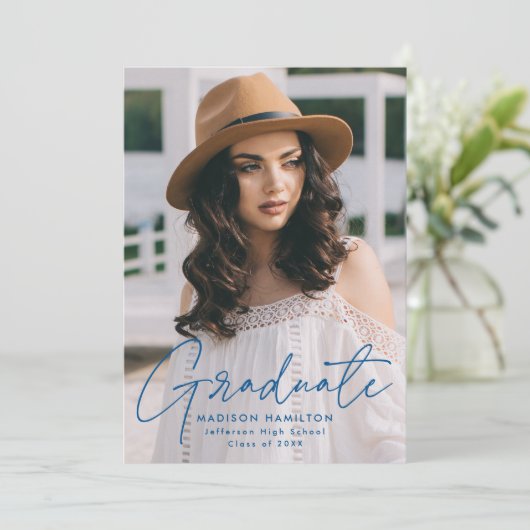 青いモダン台本を卒業 案内状 (スタンド正面)