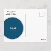 青いモダン図形はがきを保存 ポストカード (裏面)