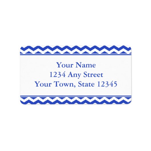 青いモダン山形のプリプリント住所 シール (正面)