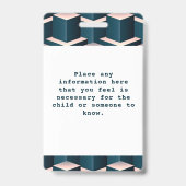 青いモダン幾何学一覧チェックリストカスタム項目 バッジ (裏面)