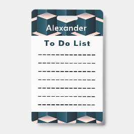 青いモダン幾何学一覧チェックリストカスタム項目 バッジ