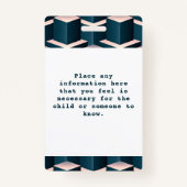 青いモダン幾何学一覧チェックリストカスタム項目 バッジ (裏面)