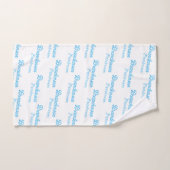 青いモダン文字名|書道 バスタオルセット (ハンドタオル)