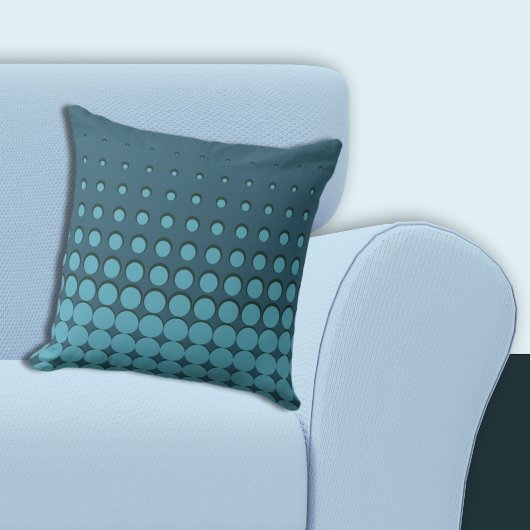 青いモダン昇順ハーフトーン クッション