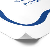 青いモダン波状のフレ結婚ームへようこそ ポスター (角)