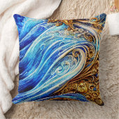 青いモダン海波形ノートブック クッション (ブランケット)