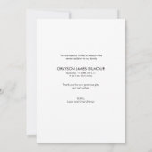 青いモダン男の赤ちゃん写真ありがとう 案内状 (裏面)