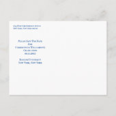 青いモダン白の卒業式の上限を保存 案内ポストカード (裏面)