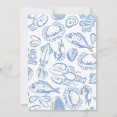 青いモダン白身魚シーフードクリスマスパーティー 招待状 (裏面)