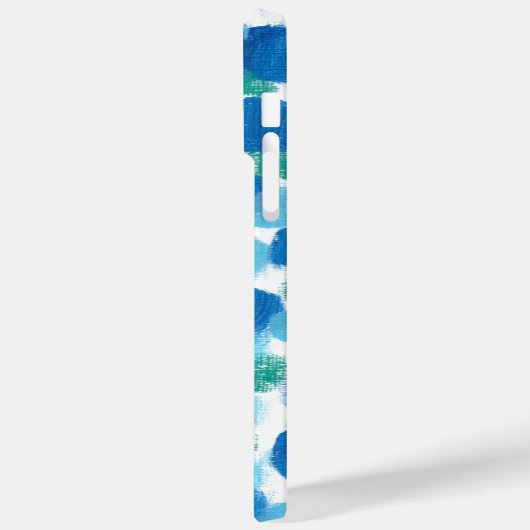 青いモダン緑の小石の抽象芸術アートをパーソナライズ Case-Mate iPhoneケース (裏面 / 左)