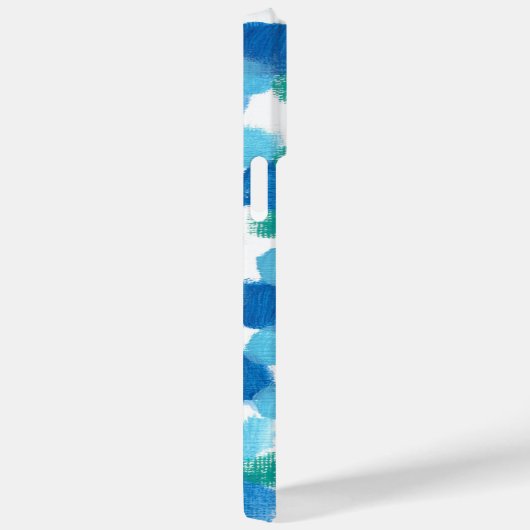 青いモダン緑の小石の抽象芸術アートをパーソナライズ Case-Mate iPhoneケース (裏面 / 右)