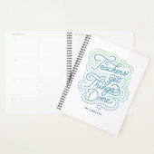 青いモダン緑の渦巻き先生が物事を完了 プランナー手帳 (ディスプレー)