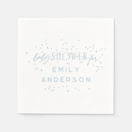 青いモダン虹と星ホワイトベビーシャワー スタンダードカクテルナプキン