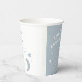 青いモダン虹と星ホワイトベビーシャワー 紙コップ (右)