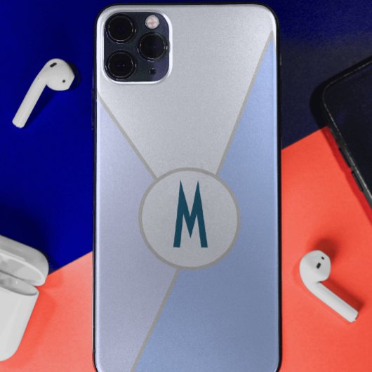 青いモノクロカラーブロック三角形モノグラム Case-Mate iPhoneケース