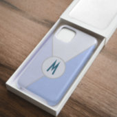 青いモノクロカラーブロック三角形モノグラム Case-Mate iPhoneケース