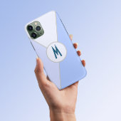 青いモノクロカラーブロック三角形モノグラム Case-Mate iPhoneケース