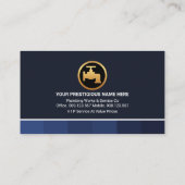 青いモノクロストライプのレイヤ配管 名刺 (裏面)