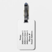 青いモノグラムのイニシャルの原稿の荷物のラベル ラゲッジタグ (裏面縦)