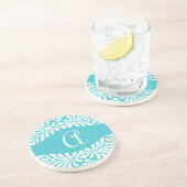 青いモノグラムのコースター コースター (側面)