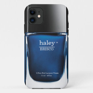 青いモノグラムのマニキュアのボトルのiPhoneの箱 iPhone 11 ケース