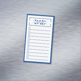 青いモノグラムのDad 2" x 3.5" To Do リスト 再生可能ホワイトボード マグネット名刺