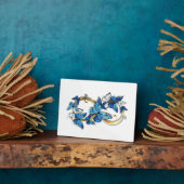 青いモルフォ蝶の無限のシンボル フォトプラーク (側面)