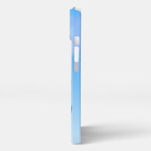 青いモルフォ飛んでいるーの蝶が空に iPhoneケース (左側面)