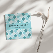 青いモロッカンなトレリス、格子、クワトロフォイル