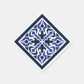 青いモロッコの模様 スタンダードカクテルナプキン (角)