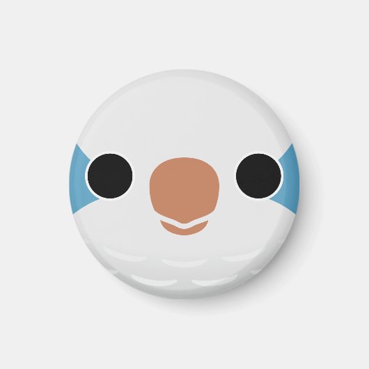 青いモンク・パレーケットの顔 マグネット (正面)