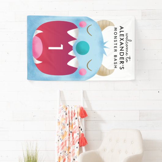 青いモンスターの強打の誕生会 横断幕 (インサイチュ)