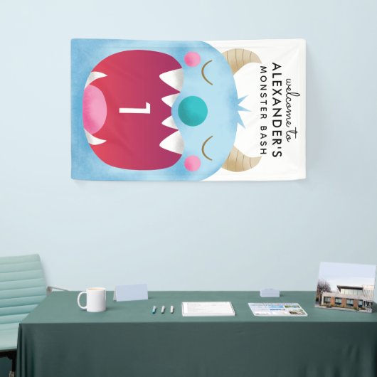 青いモンスターの強打の誕生会 横断幕 (トレードショー)