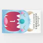 青いモンスターの強打の誕生会 横断幕 (横)