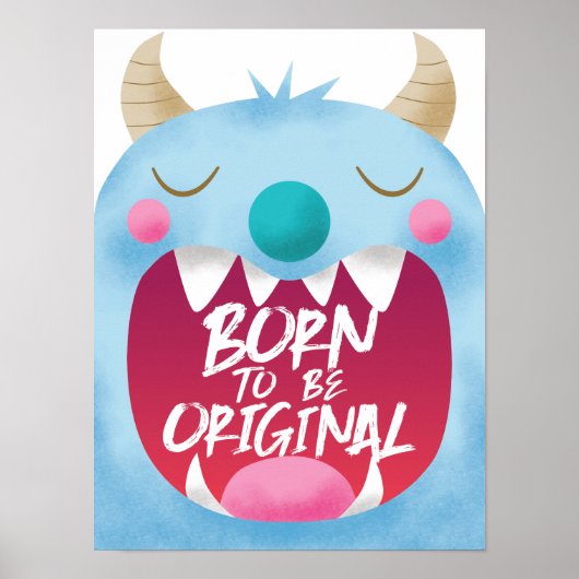 青いモンスターの男の子の部屋 ポスター (正面)