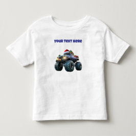 青いモンスタートラックの幼児用Tシャツ 編集可能 トドラーTシャツ