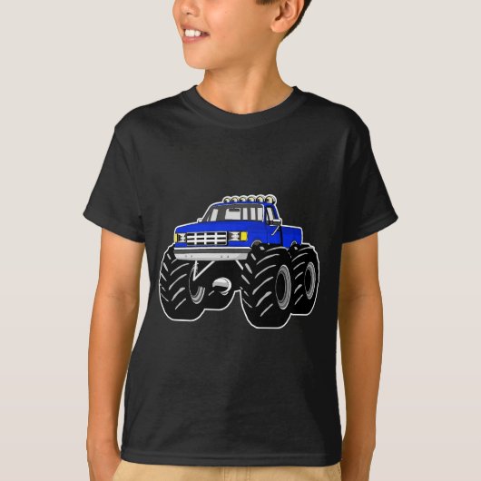 青いモンスタートラック Tシャツ (正面)