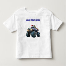 青いモンスター トラックの幼児用Tシャツ 編集可能