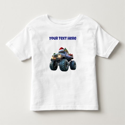 青いモンスター トラックの幼児用Tシャツ 編集可能 トドラーTシャツ (正面)